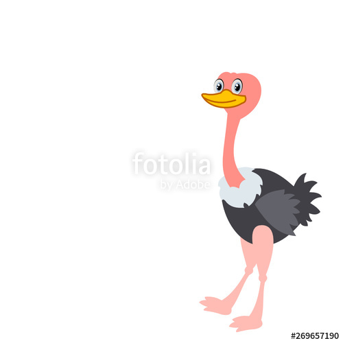 Ostrich clipart vector. Stock image and royalty