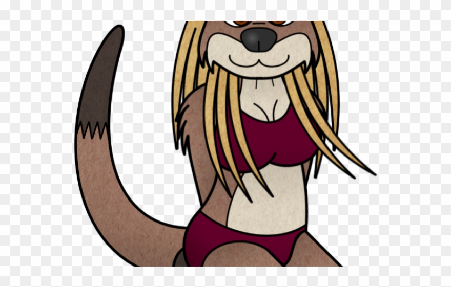 Otter clipart character. Cartoon png download 