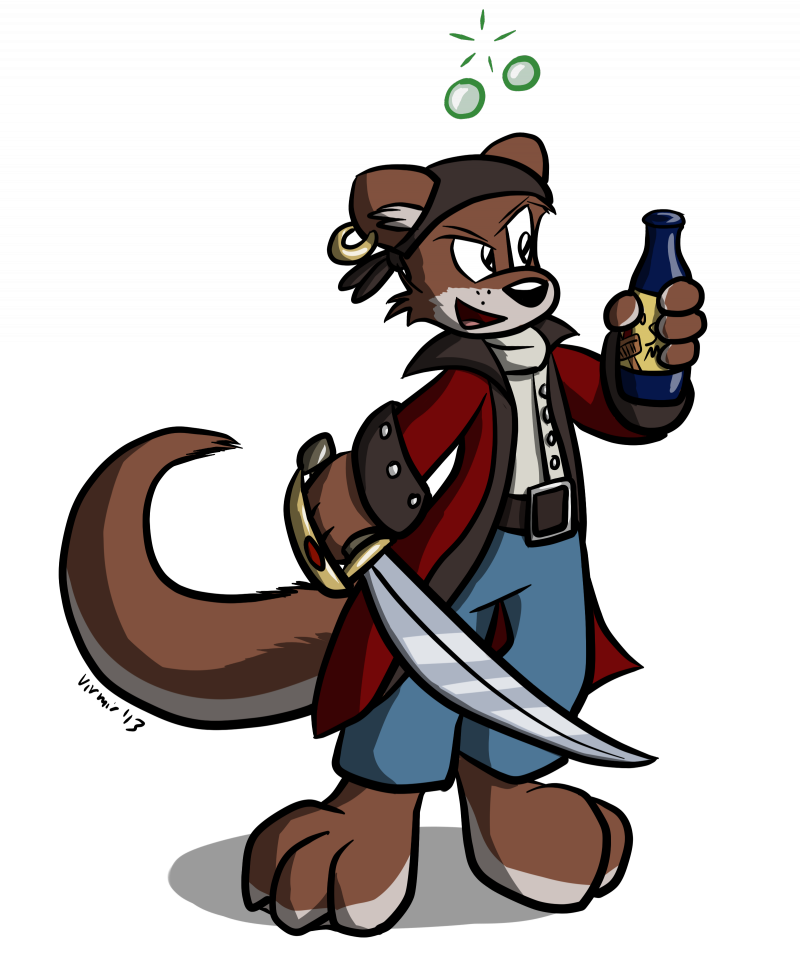 Otter clipart character. Art by virmir pirate