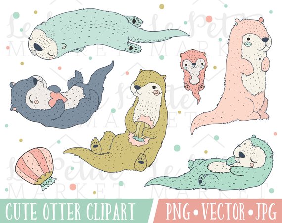 otter clipart cute otter