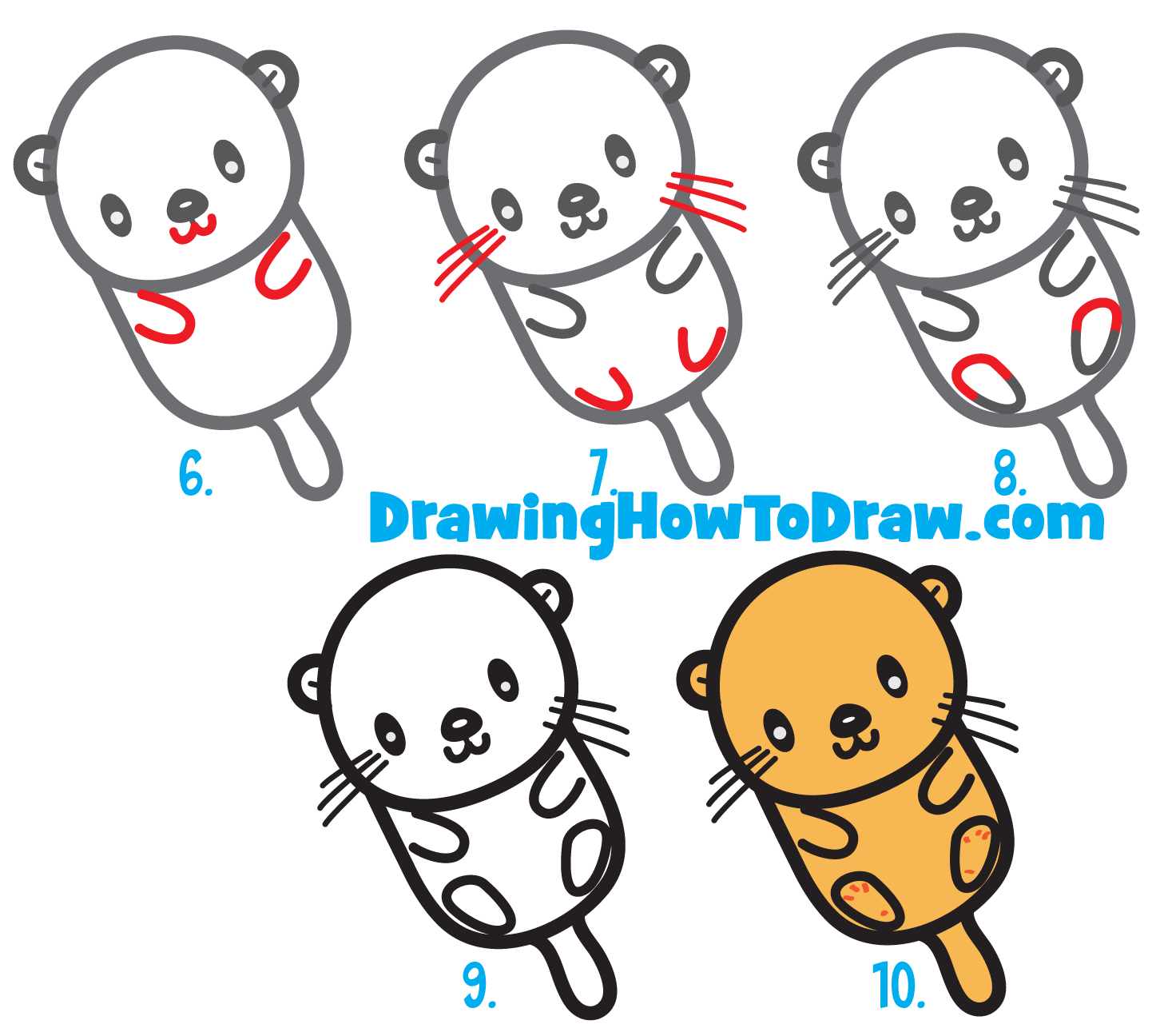 otter clipart easy draw