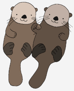 otter clipart holding hands