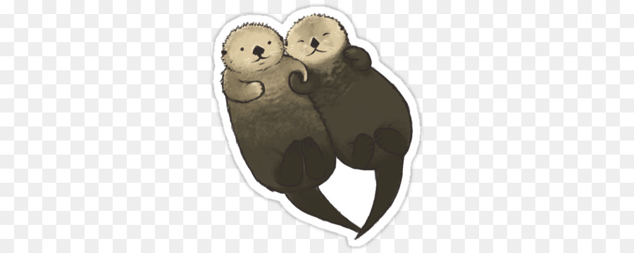 otter clipart holding hands