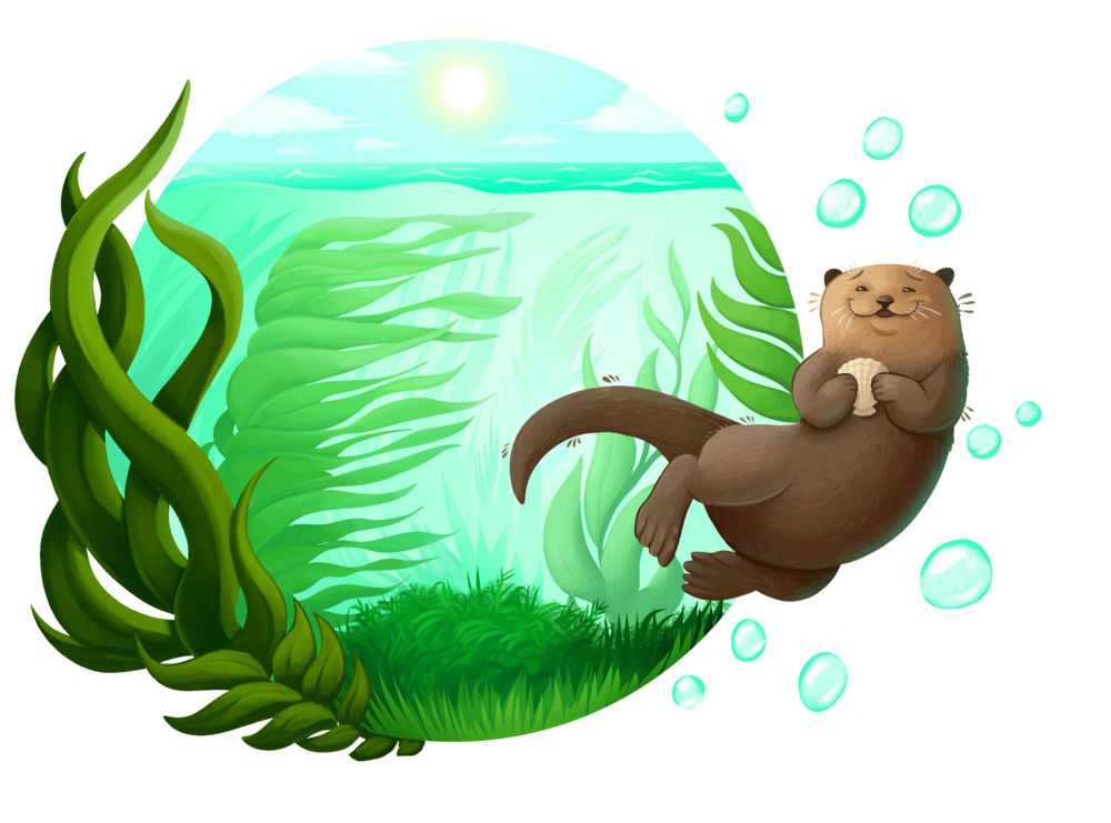 otter clipart illustration