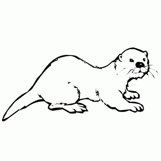 otter clipart line drawing