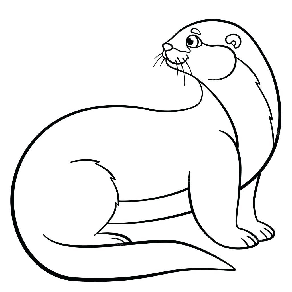 Otter clipart line drawing, Otter line drawing Transparent FREE for ...