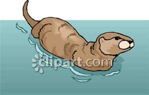 otter clipart otter swimming