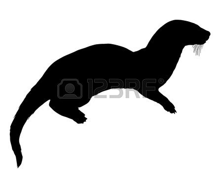 Stock vector ell imet. Otter clipart silhouette