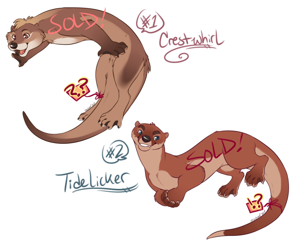 Otter clipart simple. Adoptables auction closed by