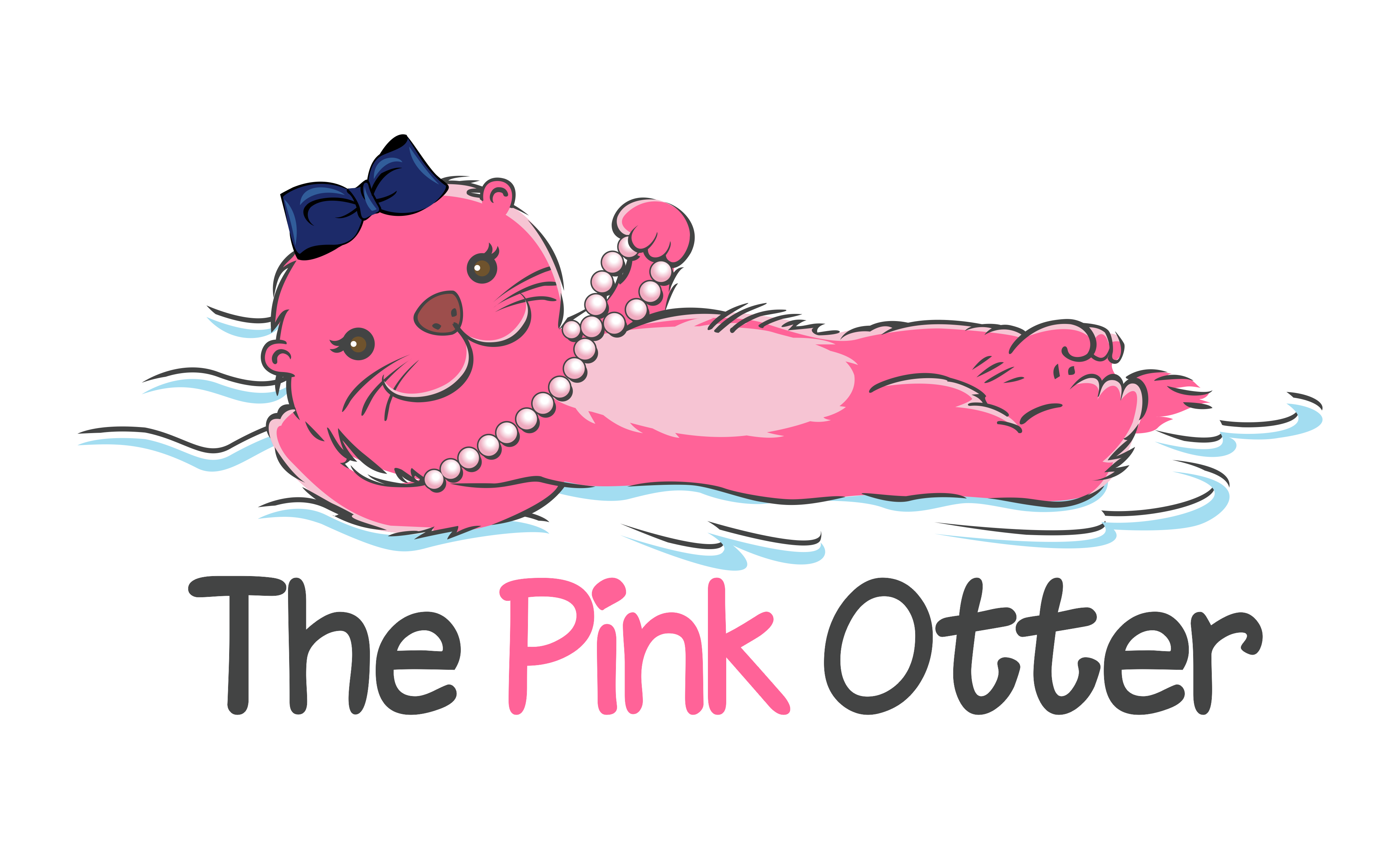 Earrings the pink . Otter clipart simple