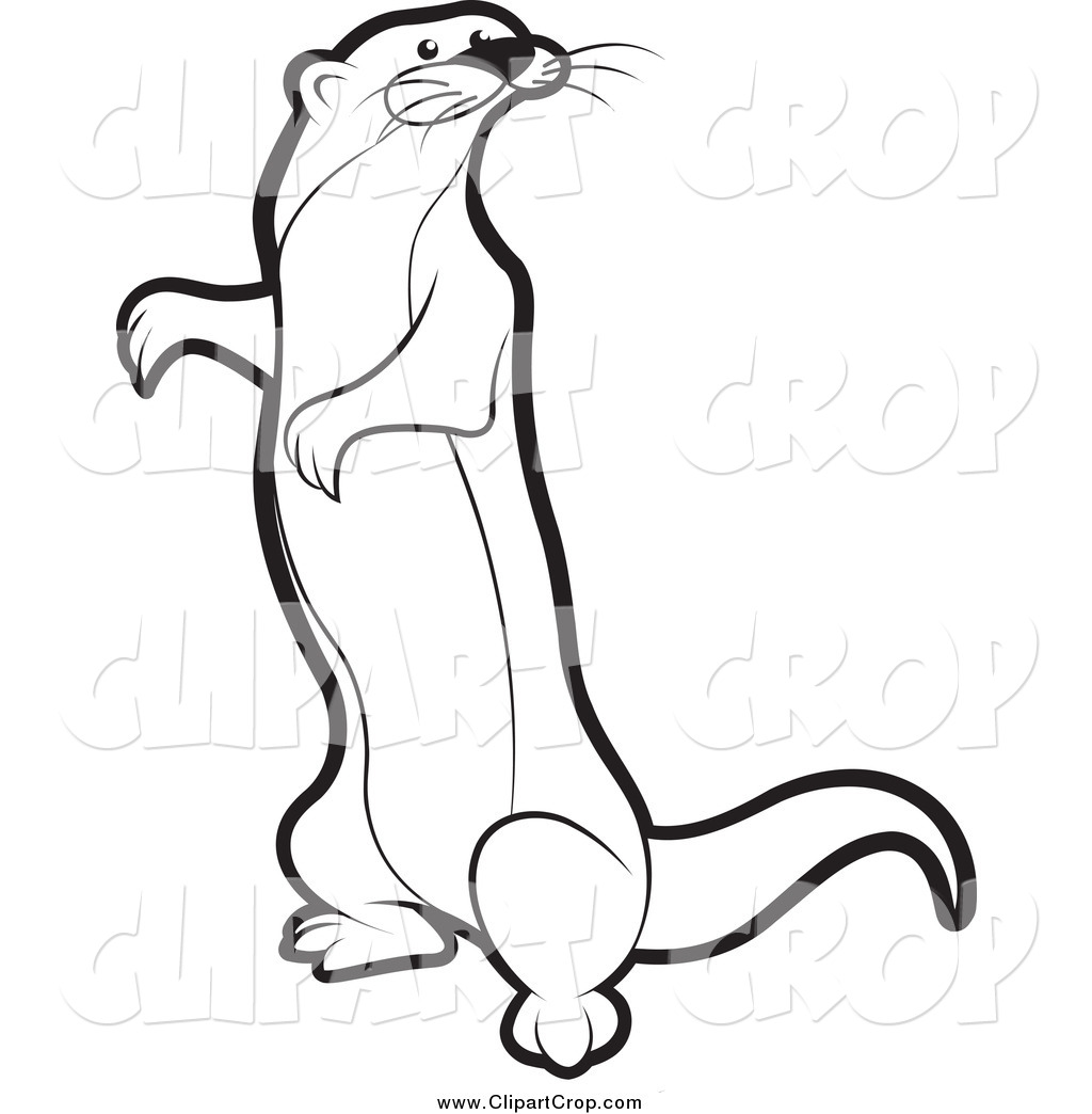 Outline drawing free download. Otter clipart standing