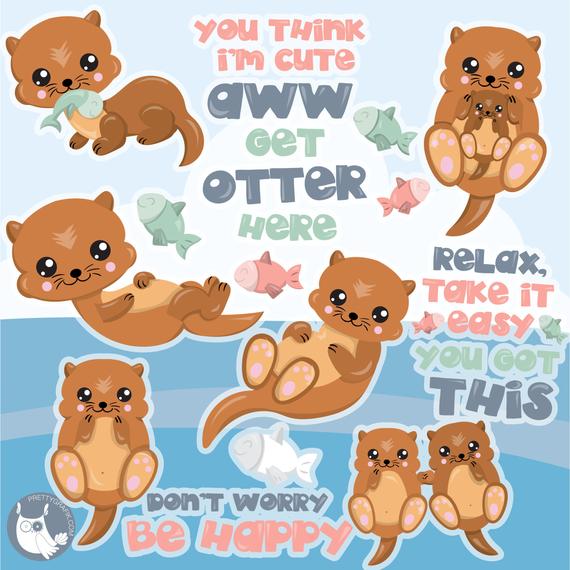 Otter clipart vector. Buy get commercial use