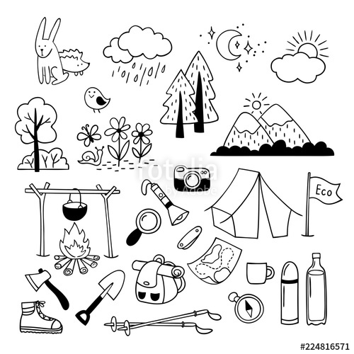 outdoors clipart black and white
