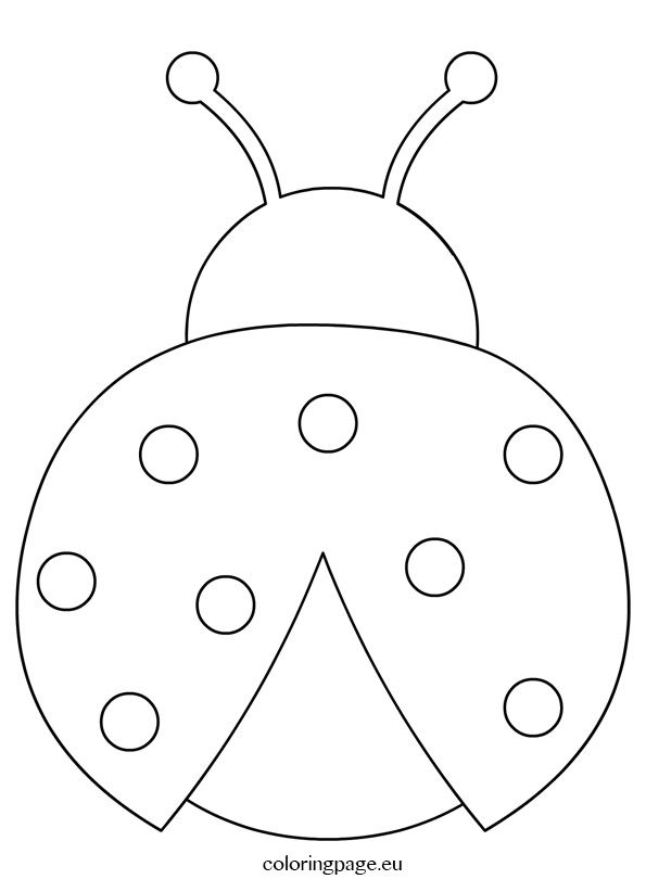 Outline coloring page preschool. Ladybug clipart colouring