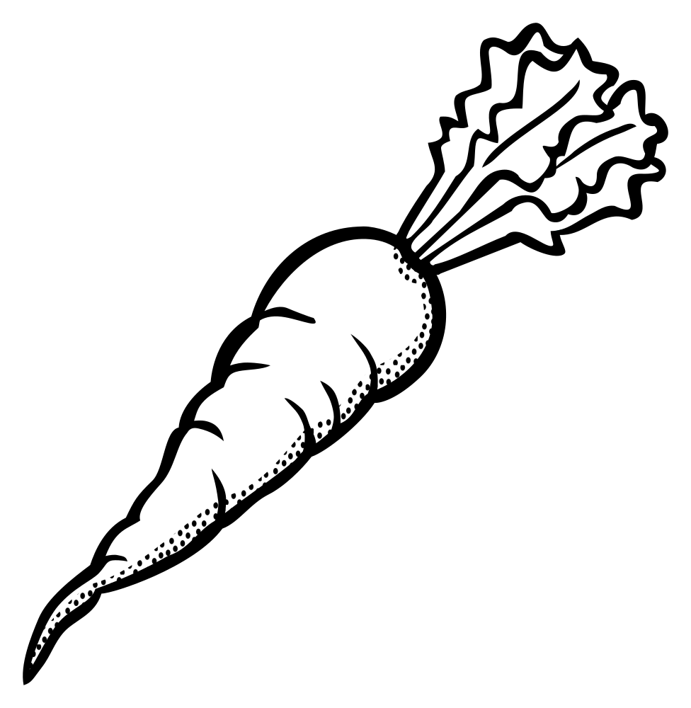 Outline clipart carrot. Onlinelabels clip art lineart