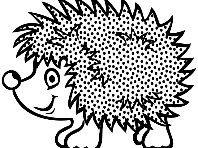 outline clipart hedgehog