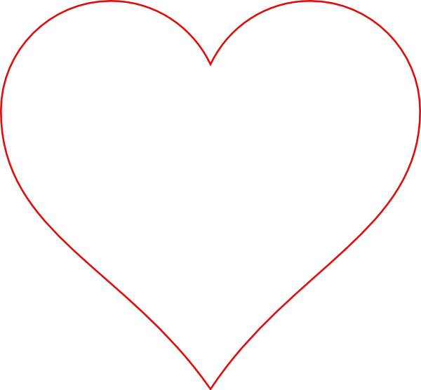 outline clipart red heart