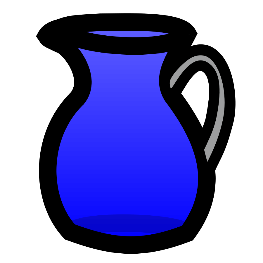 Flower water pitcher . Outline clipart vase