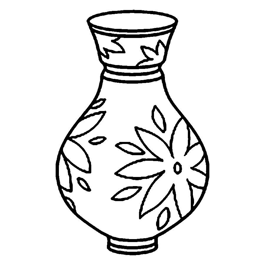 vase clipart black and white