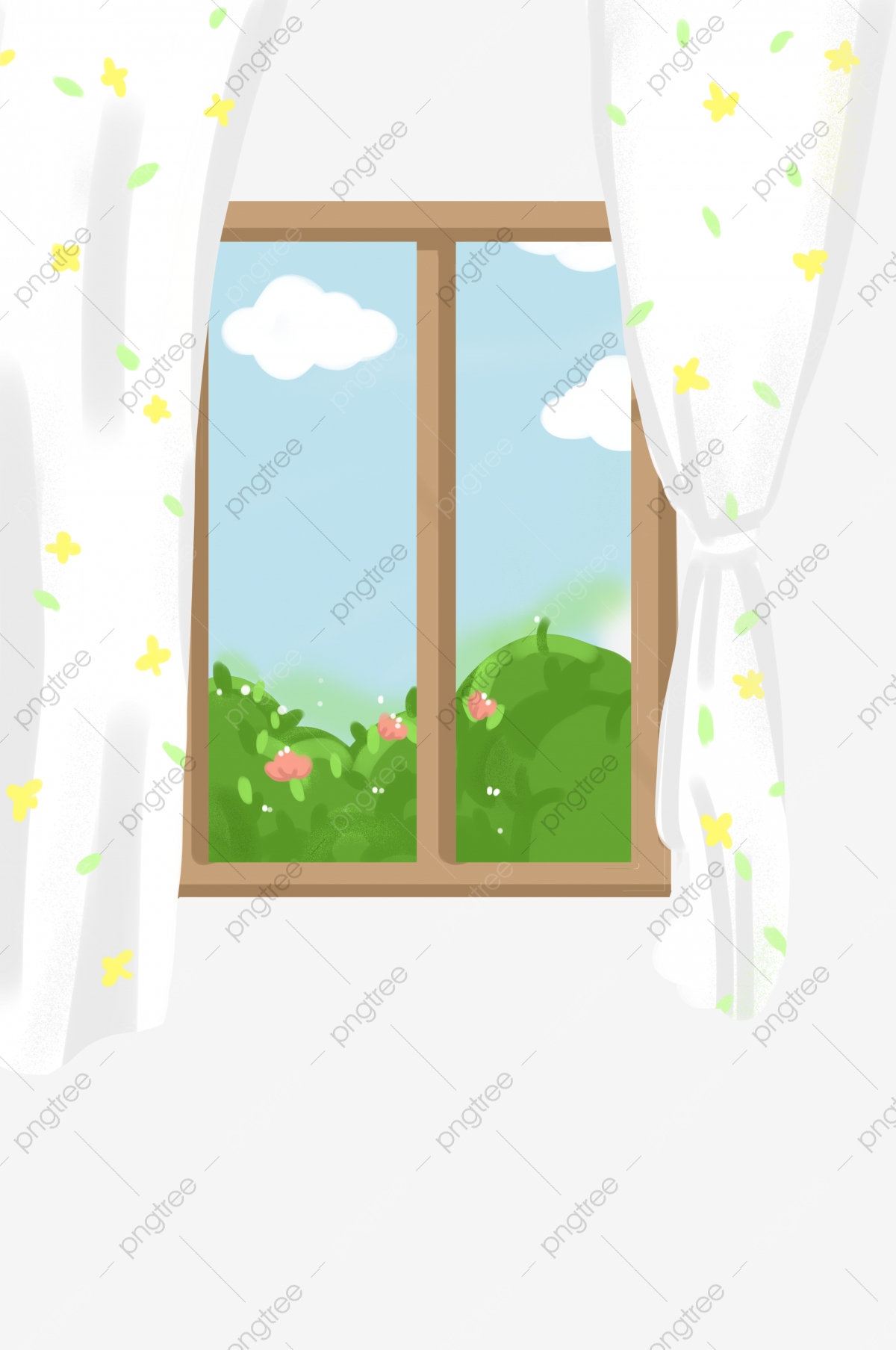 Plant window the bay. Outside clipart green landscape