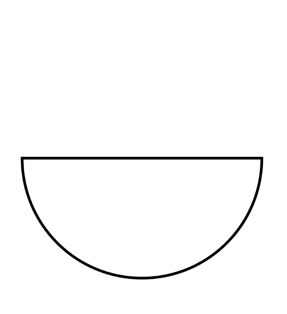 oval clipart half oval