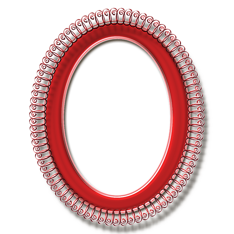 Png files download. Red oval curlicue frame