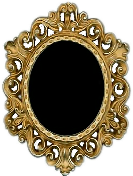 Oval gold frame png. Templates mirror overlay golden