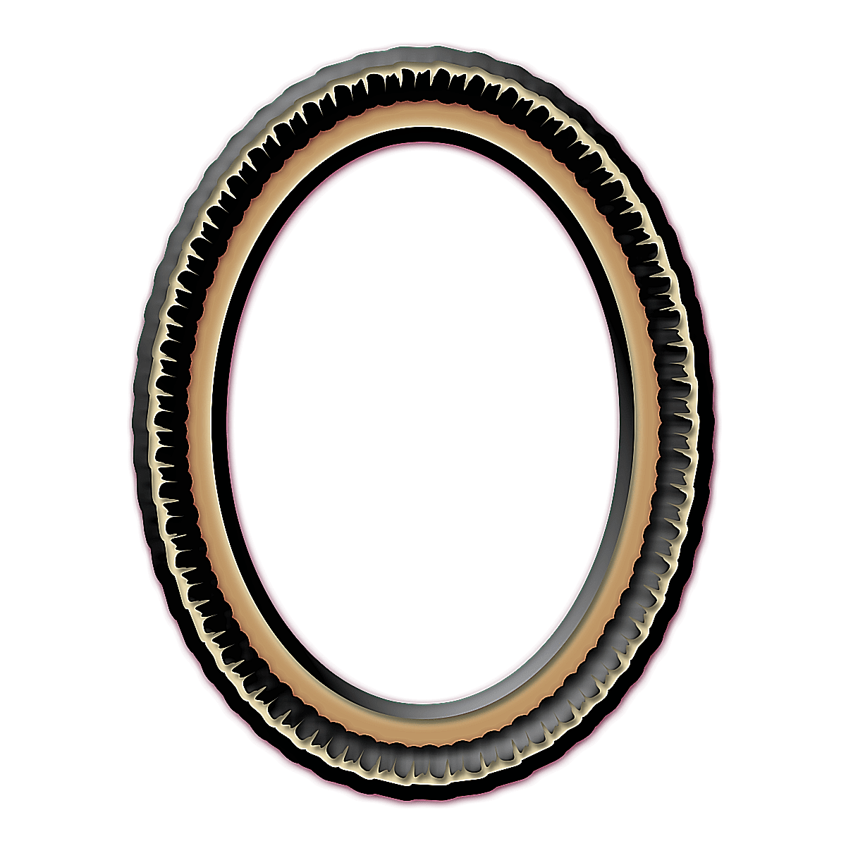 Oval picture frame png. Red curlicue layered psd