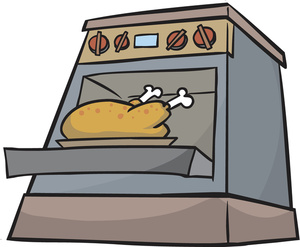 Illustration of a roast. Oven clipart cook turkey