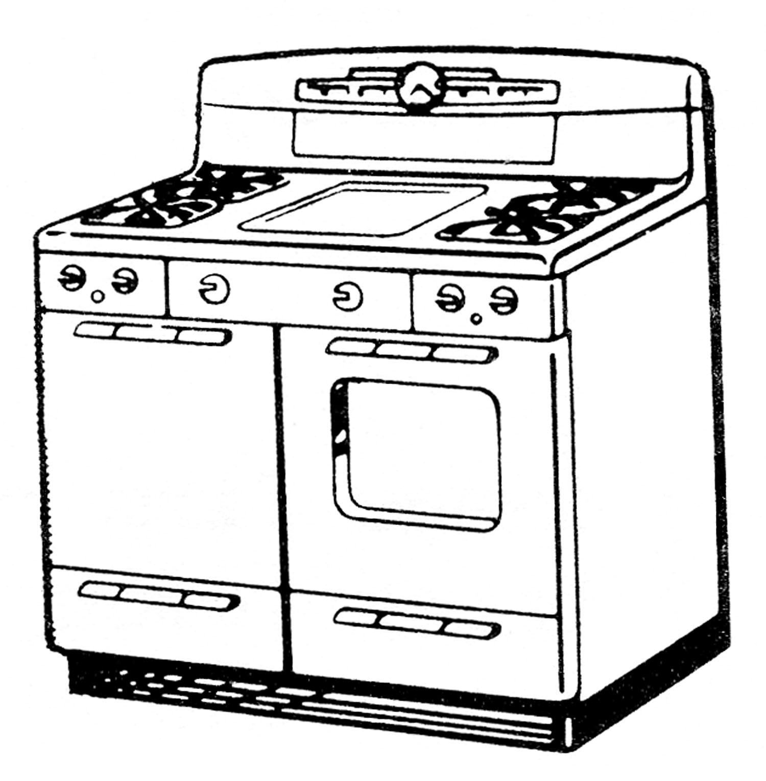 oven clipart old stove