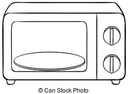 Black and white portal. Oven clipart outline