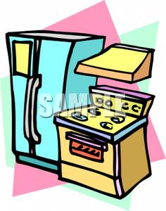 Refrigerator clipart oven. A fridge and stove