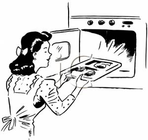 oven clipart woman