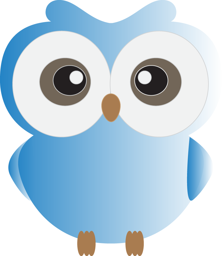 owls clipart blue