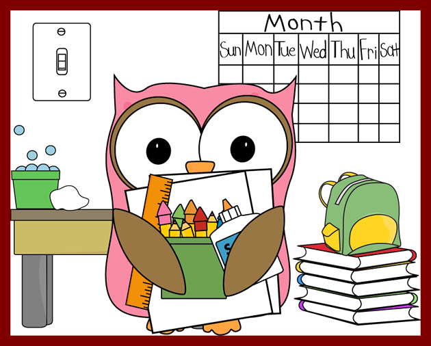 owl clipart calendar