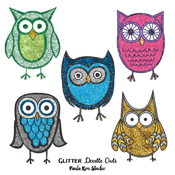 owl clipart glitter