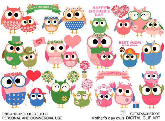 owl clipart mother's day