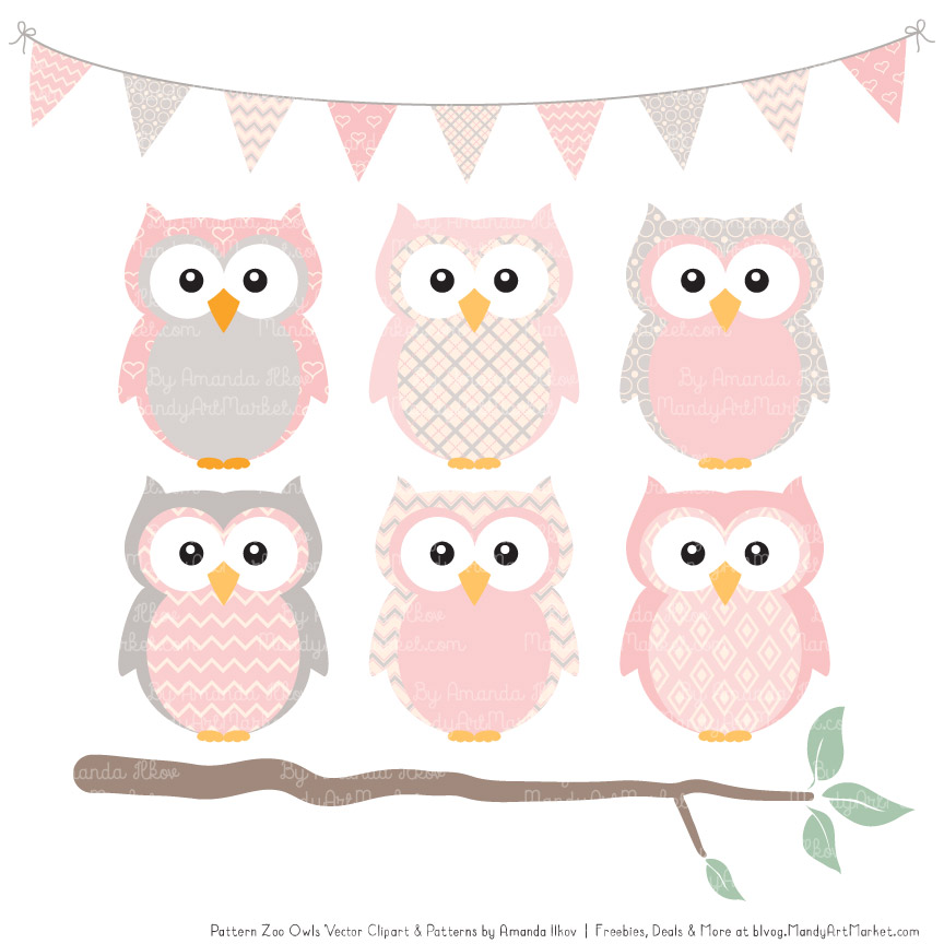 owl clipart pink