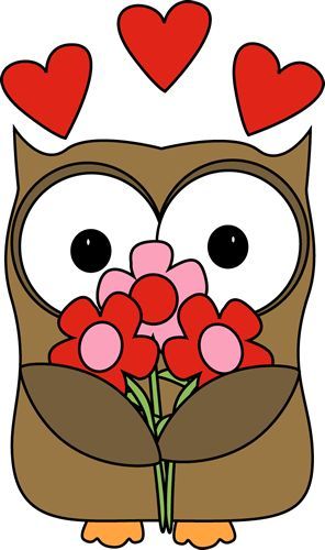 owls clipart valentines day