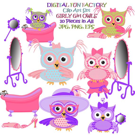 owls clipart girly