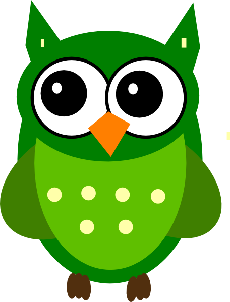 owls clipart green