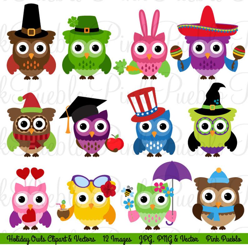 owls clipart holiday