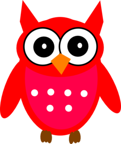 Owls clipart red. Owl clip art cartoon