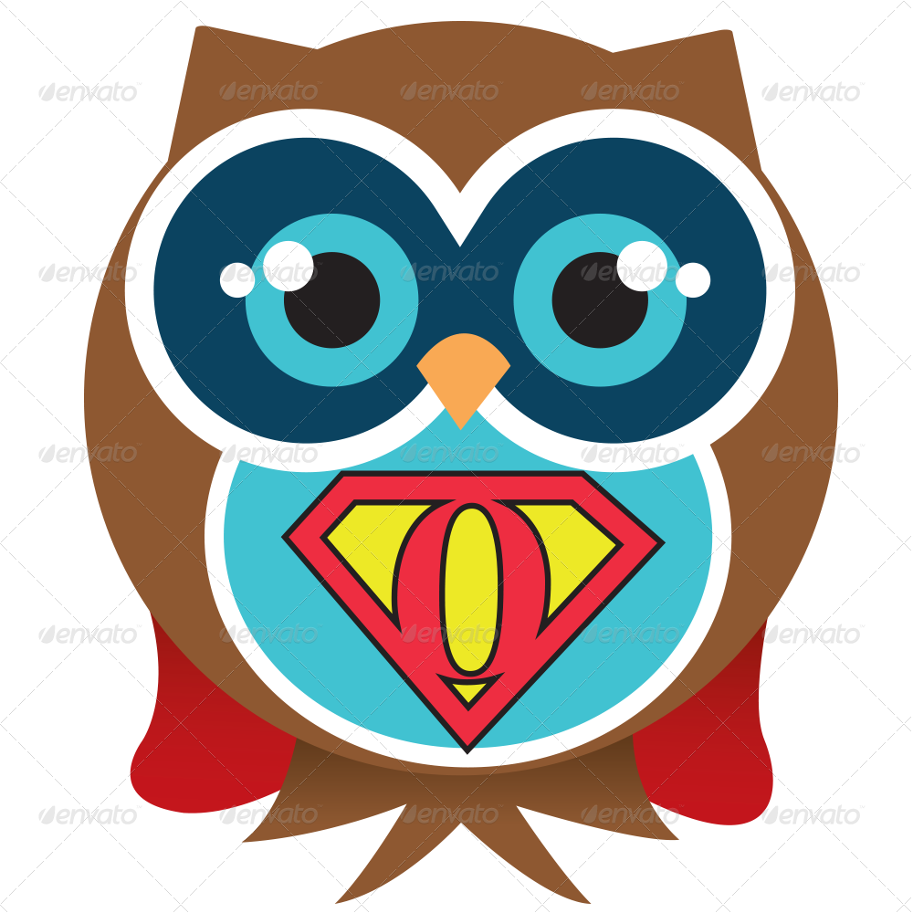 owls clipart superhero