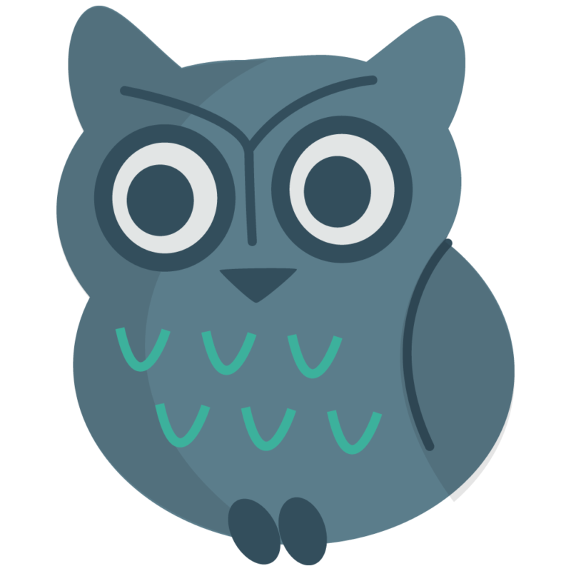 owls clipart teal