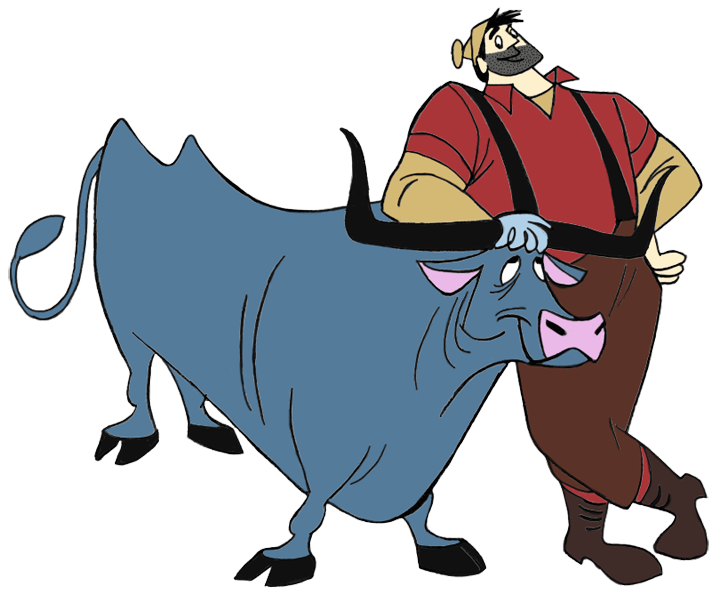 Ox clipart blue. Paul bunyan and babe