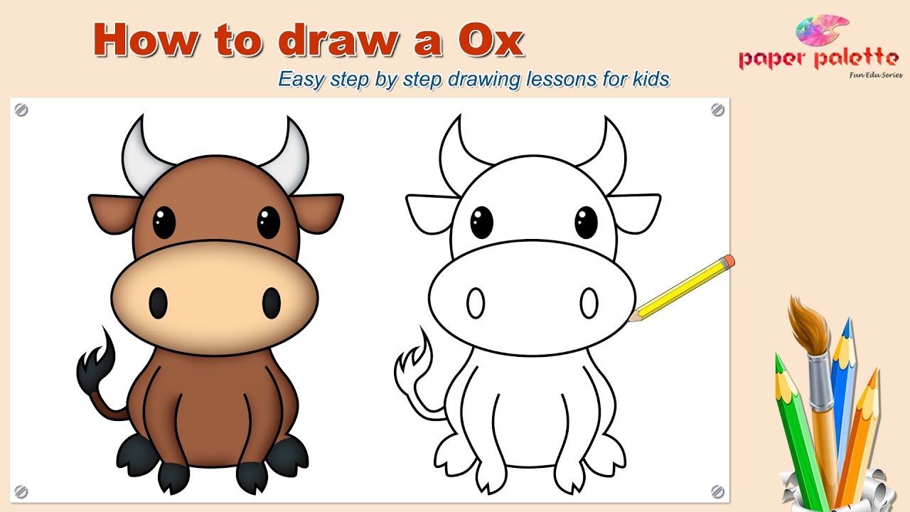ox clipart easy drawing