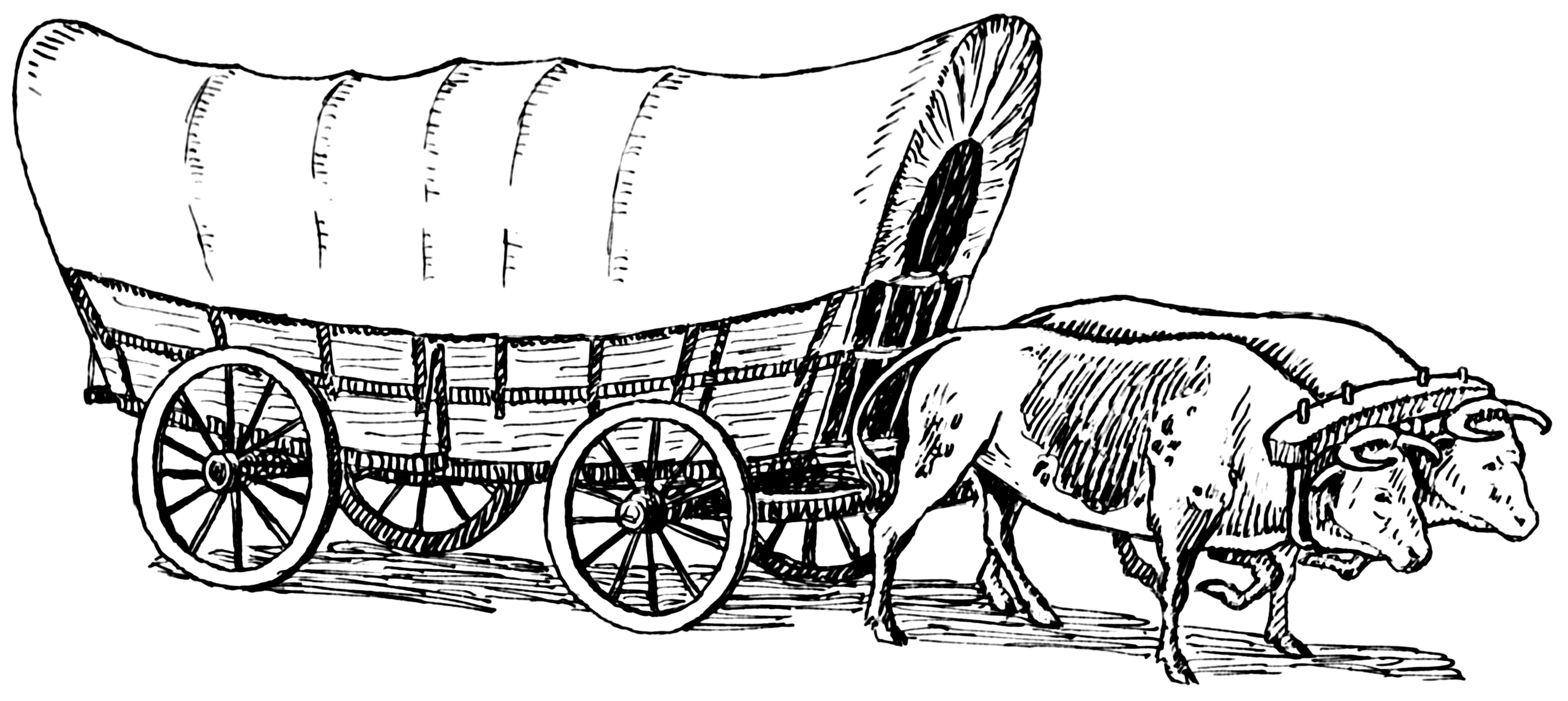 pioneer clipart horse drawn wagon