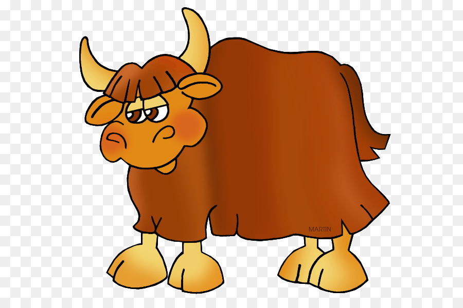 Cow background illustration cartoon. Yak clipart horns