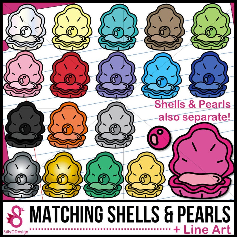 oyster clipart colorful